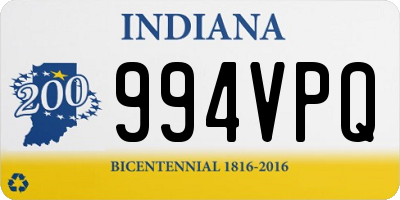 IN license plate 994VPQ