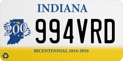 IN license plate 994VRD