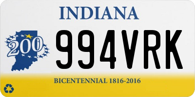 IN license plate 994VRK