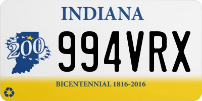 IN license plate 994VRX