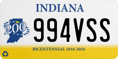 IN license plate 994VSS