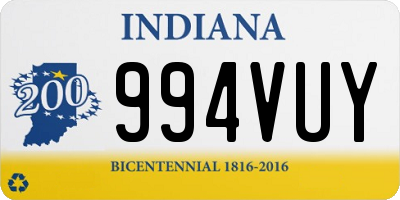 IN license plate 994VUY