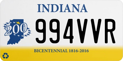 IN license plate 994VVR