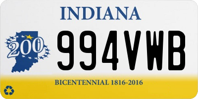 IN license plate 994VWB