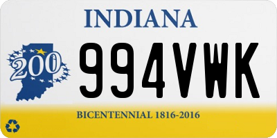 IN license plate 994VWK