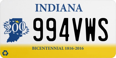 IN license plate 994VWS