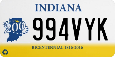 IN license plate 994VYK