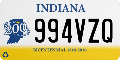 IN license plate 994VZQ