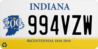 IN license plate 994VZW