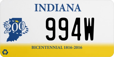 IN license plate 994W