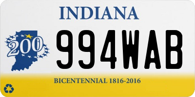 IN license plate 994WAB