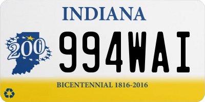 IN license plate 994WAI