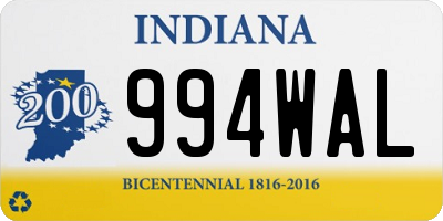 IN license plate 994WAL