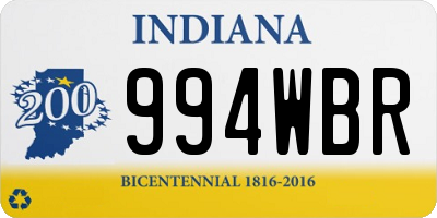 IN license plate 994WBR