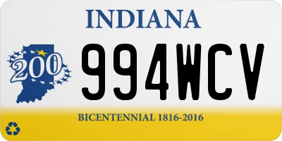 IN license plate 994WCV