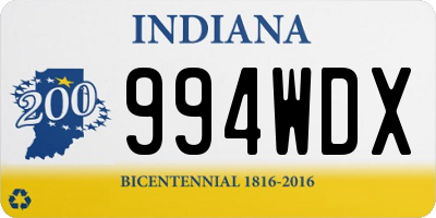 IN license plate 994WDX