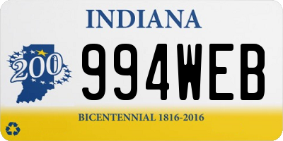 IN license plate 994WEB