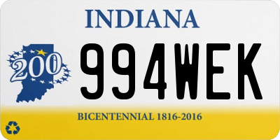 IN license plate 994WEK