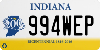 IN license plate 994WEP