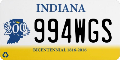 IN license plate 994WGS