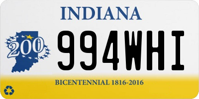 IN license plate 994WHI