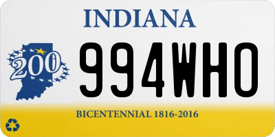 IN license plate 994WHO