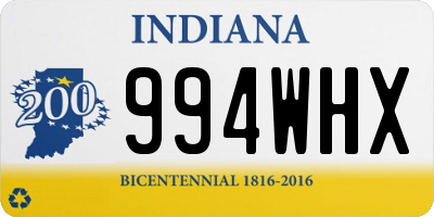 IN license plate 994WHX