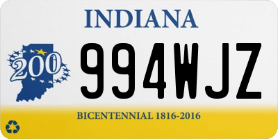 IN license plate 994WJZ