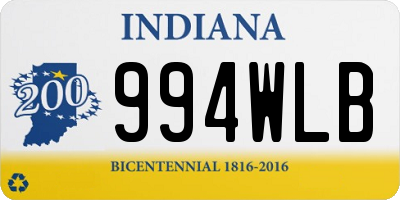 IN license plate 994WLB