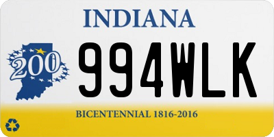 IN license plate 994WLK