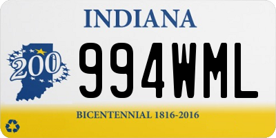 IN license plate 994WML