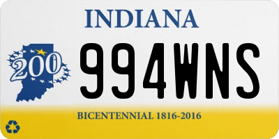 IN license plate 994WNS