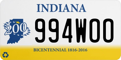 IN license plate 994WOO