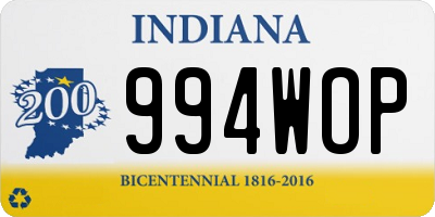 IN license plate 994WOP