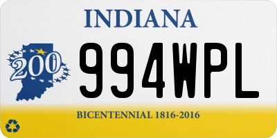 IN license plate 994WPL