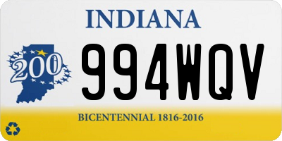 IN license plate 994WQV