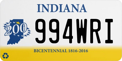 IN license plate 994WRI