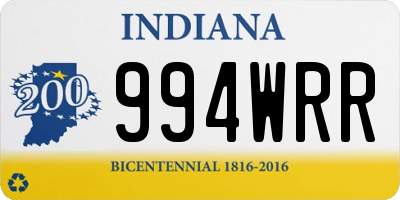 IN license plate 994WRR