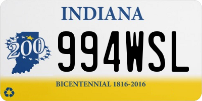 IN license plate 994WSL