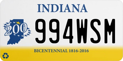 IN license plate 994WSM