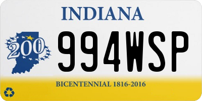 IN license plate 994WSP