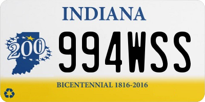 IN license plate 994WSS