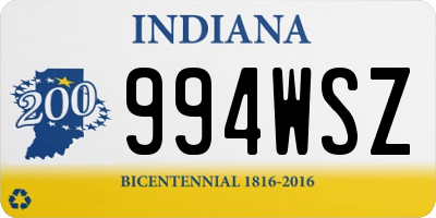 IN license plate 994WSZ