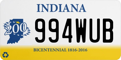 IN license plate 994WUB