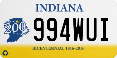 IN license plate 994WUI