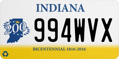 IN license plate 994WVX