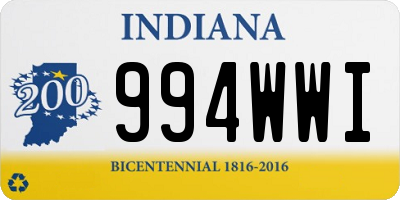 IN license plate 994WWI
