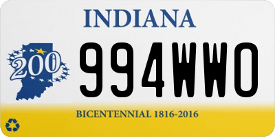IN license plate 994WWO