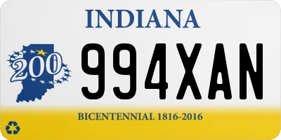 IN license plate 994XAN