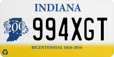 IN license plate 994XGT